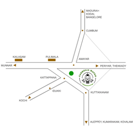 Thekkady Location Map, Carmelia Haven, How to Reach Thekkady, Kerala
